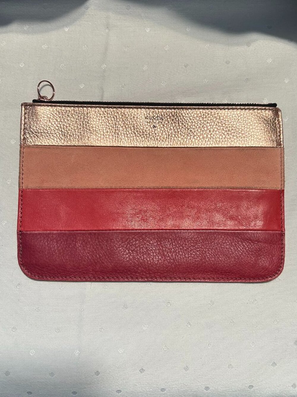 Fossil - Metallic Gold Red and Orange Stripe Clutch